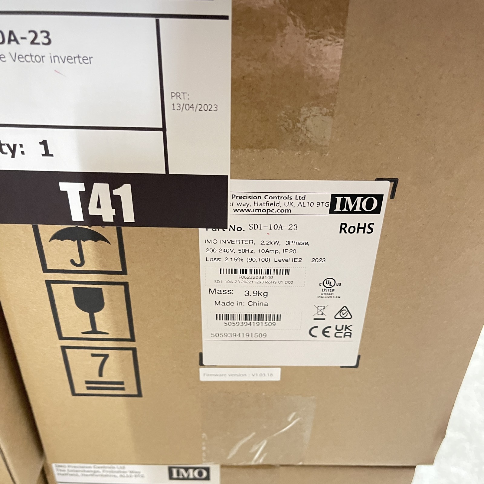 Inverter Drive SD1-10A-23 IMO 2.2kW 3PH 200-240V 10A IP20