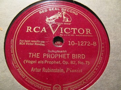 ARTUR RUBINSTEIN PIANO Liszt Valse Oubliee/ Schumann Prophet Bird RCA 10-1272