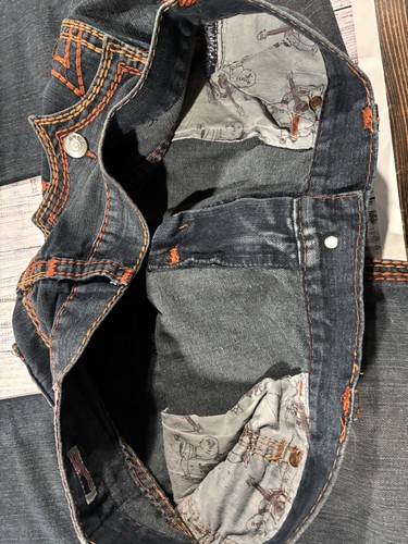 Men’s True Religion Jeans Sz 32 X 32 Billy Super T Straight Great Condition - Picture 8 of 10