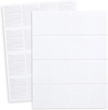50 W2 Tax Forms, Blank 4-Up Horizontal Forms 2025, 50 Employee Designed for Quic
