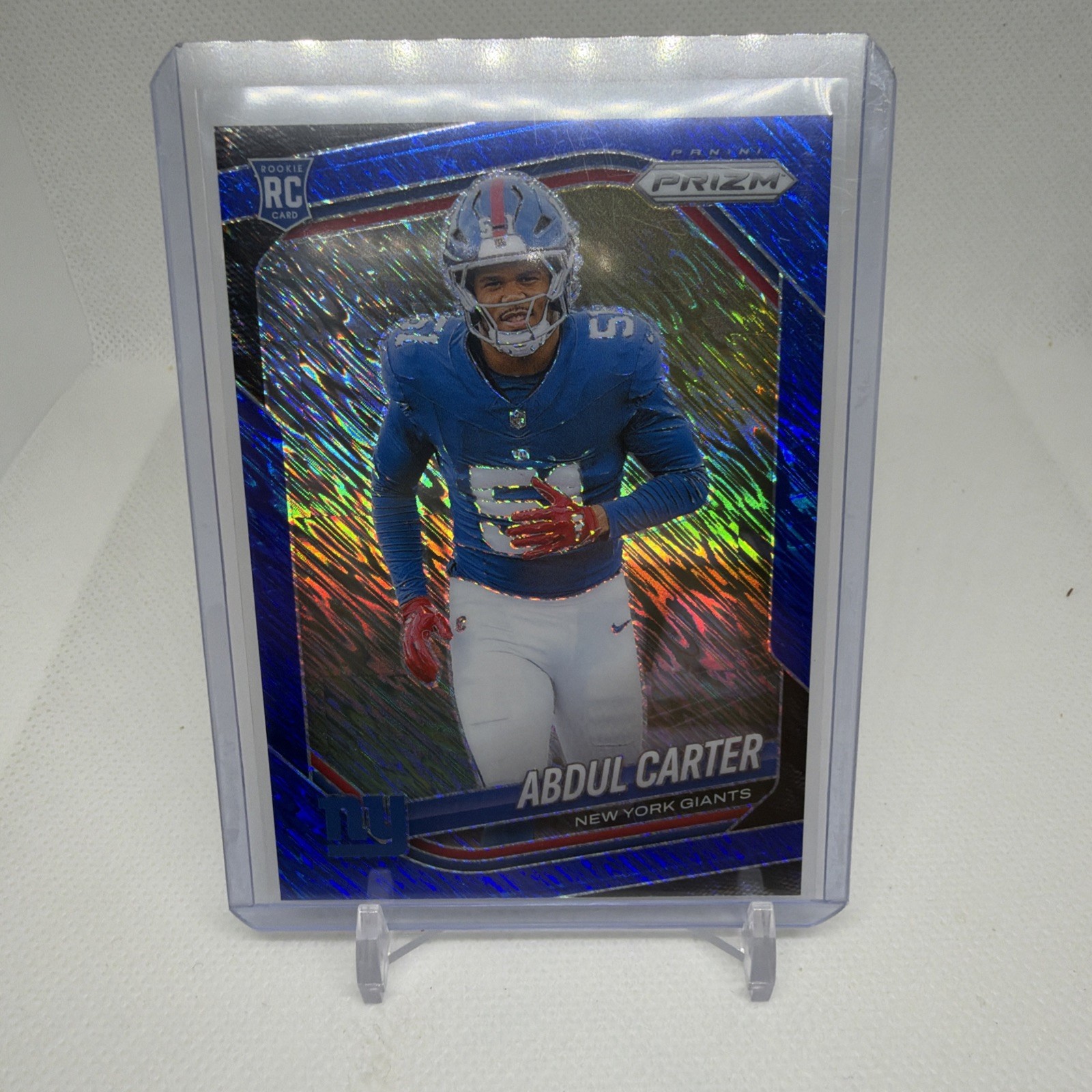 Abdul Carter RC 2025 Panini Prizm Blue Shimmer /35 #394 Giants Rookie