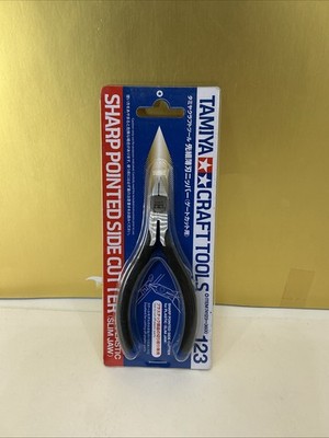 Tamiya Craft Tool No 123 Sharp Pointed Side Cutter Pliers Slim tapered Jaw 74123