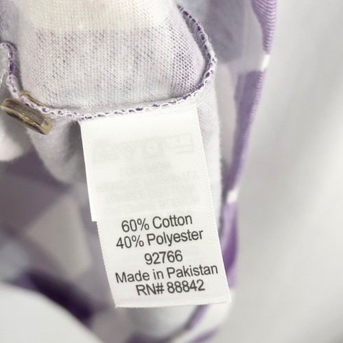 Woman Within Plus Size 22W 24W Top 1X Purple Gingham Tunic Short Sleeve 1302 - Picture 9 of 9