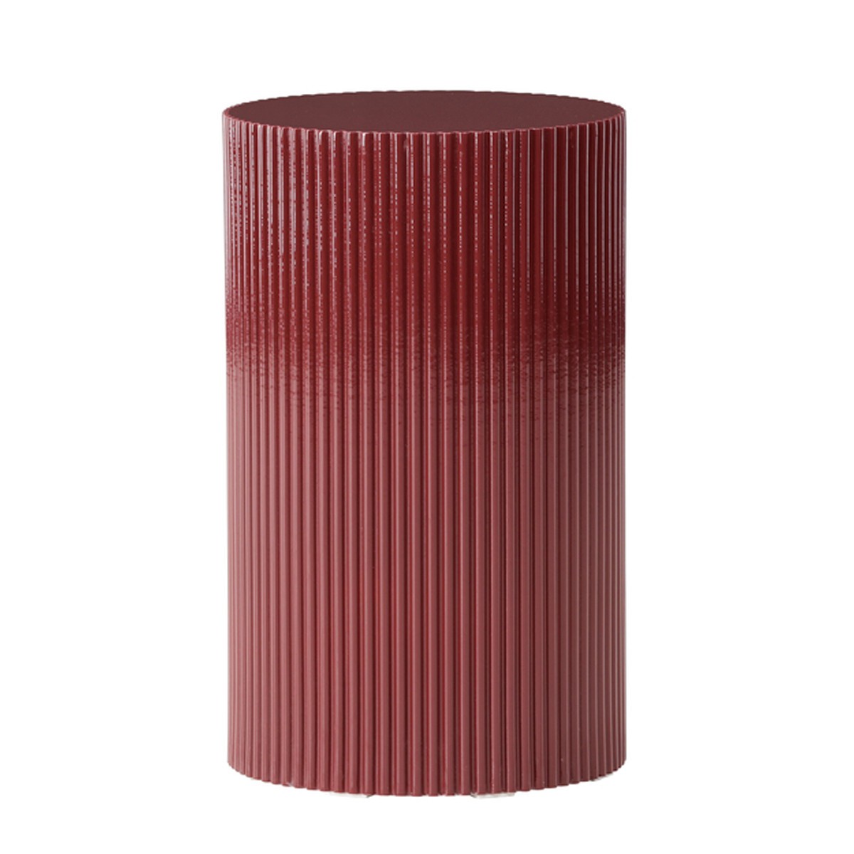 Table d'Appoint Nervurée Lenox 50cm Bordeaux pour ranger et décorer votre salon
