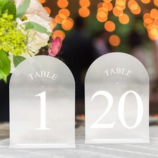 20 Sets 5x7" 120 Acrylic Wedding Table Numbers With Stands Reception