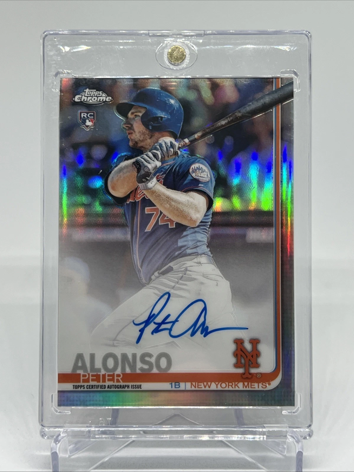 2019 Topps Chrome - Rookie Autographs Pete Alonso #RA-PA Refractor /499 (AU, RC)