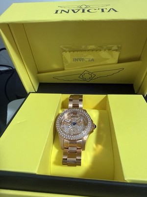 Invicta Women's Angel Quartz Watch Rose Gold MODEL 39244 USED Needs Battery