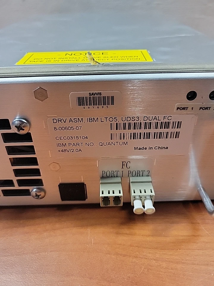 Unidad de cinta DRV ASM, IBM LTO6, UDS3, DUAL FC 8-00974-05, PARA REPUESTOS/REPARACIÓN Foto 2 de 4