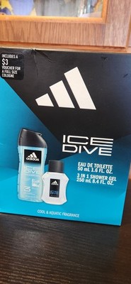 Adidas Ice Dive 3 In 1 Shower Gel 250 Ml 8.4 Fl Oz., Earl De Toilette 1.6 Oz