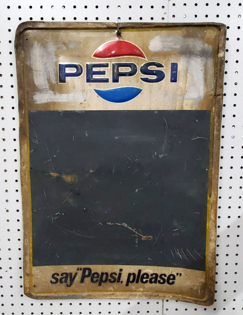 VINTAGE PEPSI MENU CHALKBOARD SIGN ADVERTISING COLLECTIBLE
