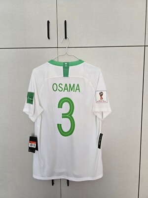 【美品】M.サラー 2018 FIFAワールドカップ シャツ WORLD CUP 2018 SAUDI ARABIA HOME SHIRT #3 OSAMA SIZE=L BNWT
