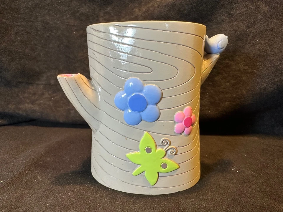 Kassatex NY Fine Linens Resin Tree Stump Toothbrush Pencil Holder w/Owl & Bird - Image 3 of 4