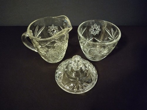 Vintage Star of David Glassware - Creamer & Sugar Set - Picture 5 of 10