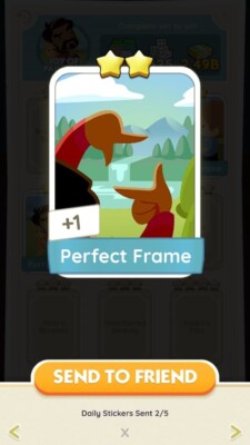 Monopoly Go - Perfect Frame - 2 Star Sticker (Set #8) Fast Delivery
