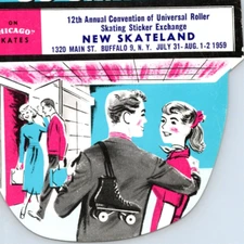 1959 Skateland Roller Skating Rink Sticker 1320 Main Street Buffalo New York #2