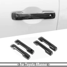For Toyota 4Runner 22-25 Carbon Fiber Car Door Handle Cover Trim w/smart Keyhole