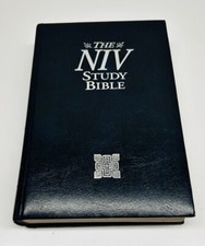 The NIV Study Bible~Blue Padded HC~Red Letter~Zondervan 10th Anniversary ed~1995