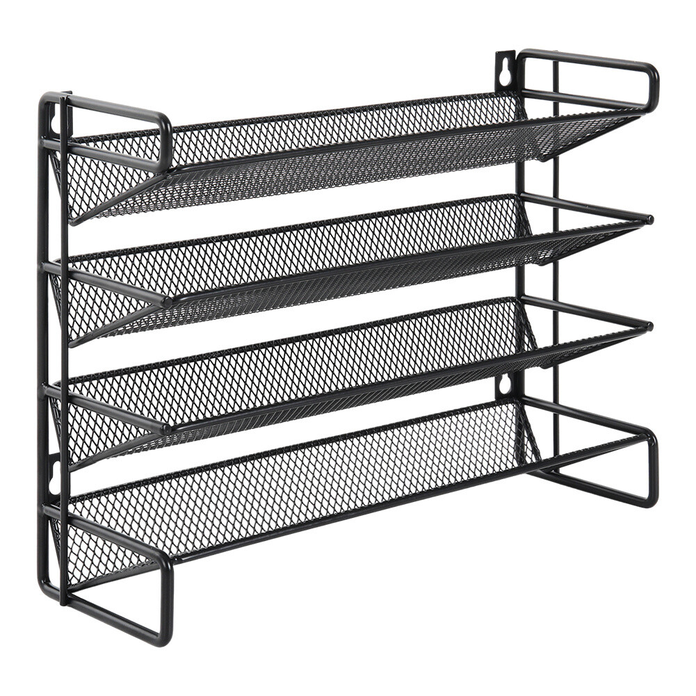 Metal Spice Rack Tiers Space Saving Jars Holder Free Standing Wall  Mountable