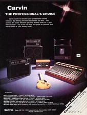 vtg 1970s CARVIN MAGAZINE PRINT AD Amps Mixing Board DC150 Electric Guitar Pinup