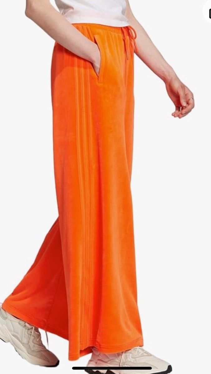 ヒカリゴケ Adidas Originals x Jeremy Scott Orange Velour Track Pants Women L