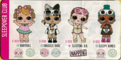 LOL Surprice Confetti POP Serie Personaggi a Scelta SLEEPOVER