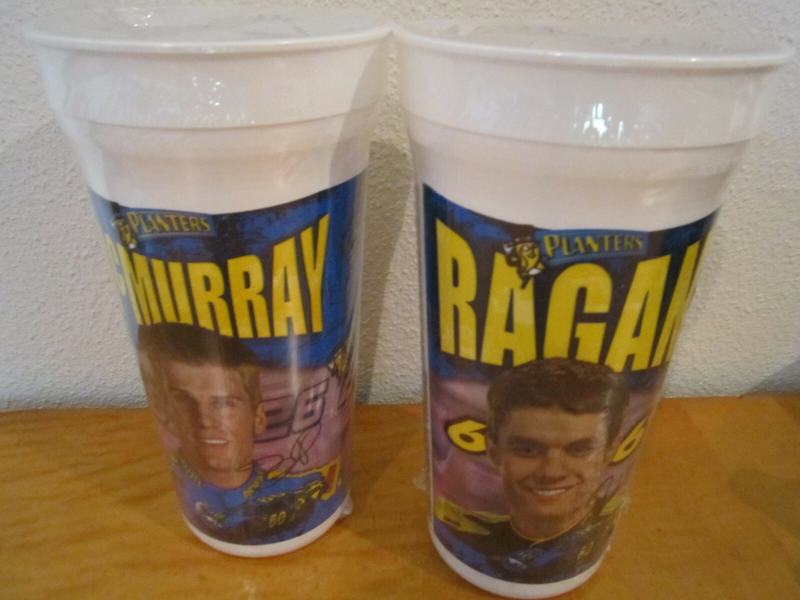 Planters Peanuts "Mr. Peanut NASCAR Plastic Cups" NOS, each w/4 bags