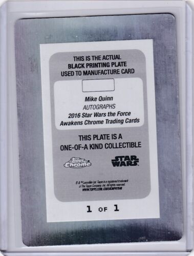 Star Wars Force Awakens Chrome Mike Quinn Druckplatte Autogramm 1-1 - Bild 2 von 2