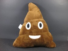 POOP Emoji Cushion Pillow Stitched FACE Brown Plush Stuffed Velvet Feel TOY