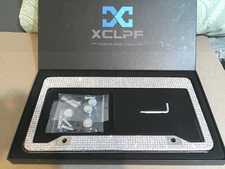 Open Box XCLPF License Plate Frame Set (2) Bling Sparkle - Fast Shipping