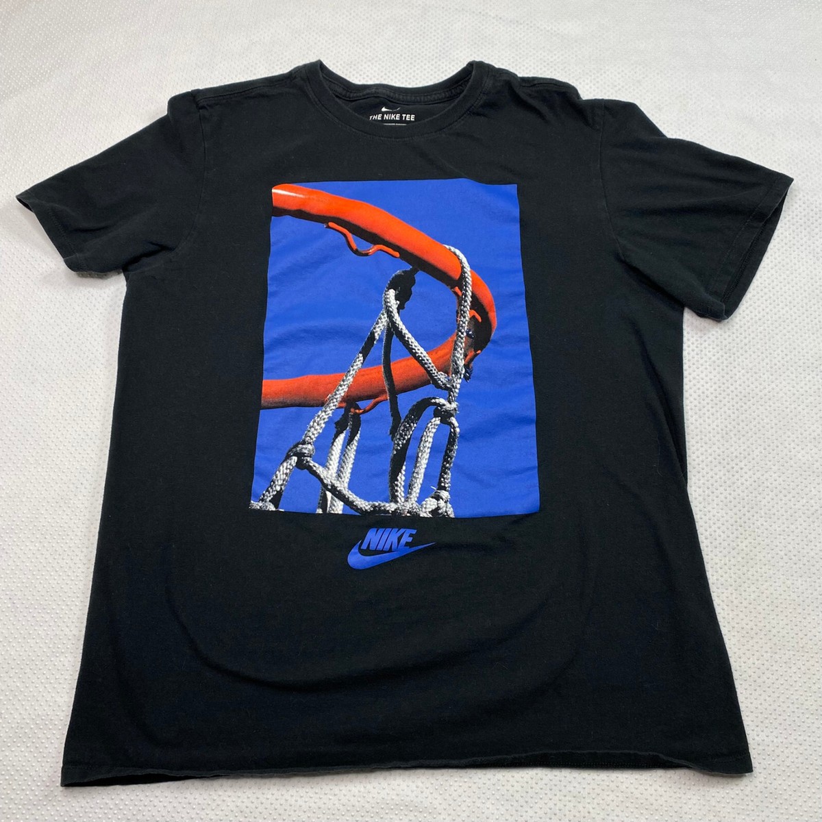 Summer　SALE　⑫ Nike Mens T Shirt sz M Black Basketball Hoop Urban Sports