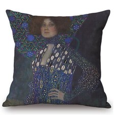 Kissenbezug Canvas-Stoff Kunst Jugendstil Gustav Klimt Bildnis der Emilie Flöge