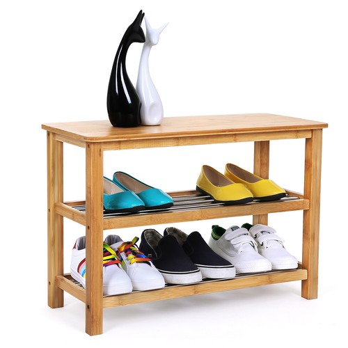 Sitzbänke Schuhregal Schuhbank Badregal Schuhablage Regal Schrank Hocker Bambus - Bild 24 von 29