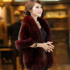 Women Wedding Faux Fur Shawl Wrap Shrug Scarf Cape Party Evening Warm Coat