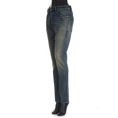 SAINT LAURENT 860$ YSL Mid Waist Skinny Jeans In Vintage Blue