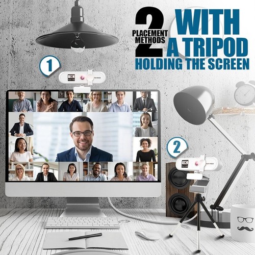 USB 3.0 Widescreen Privacy Cover Webcam 1080P Built-in Microphone Conferencing - Afbeelding 2 van 11
