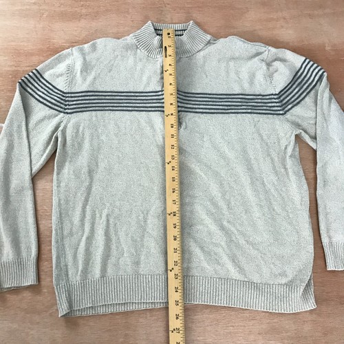 Maglione Redhead uomo XL grigio a righe 1/4 zip manica lunga pullover outdoor - Foto 5 di 11