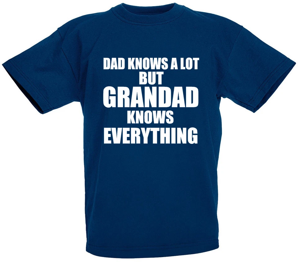 LOLTOPS Grandad Knows Everything T-Shirt Novelty Xmas Gifts for grandson granddaughter