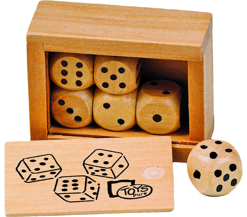 Würfelkästchen Mit 6 Augenwürfel Holzwürfel Spielwürfel Ersatzwürfel