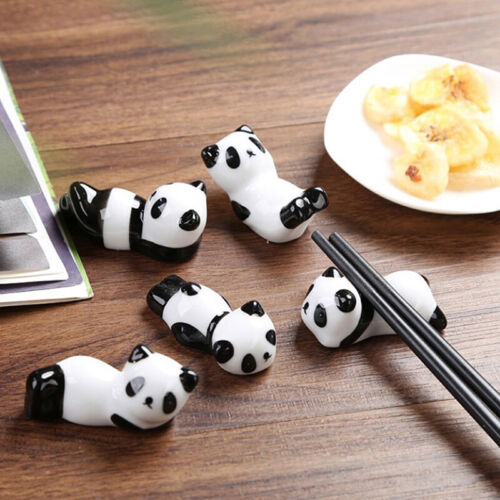 Chinese Chopstick Rest Cute Ceramic Chopsticks Mat Panda Shape Tableware Rest-DB - Afbeelding 1 van 20