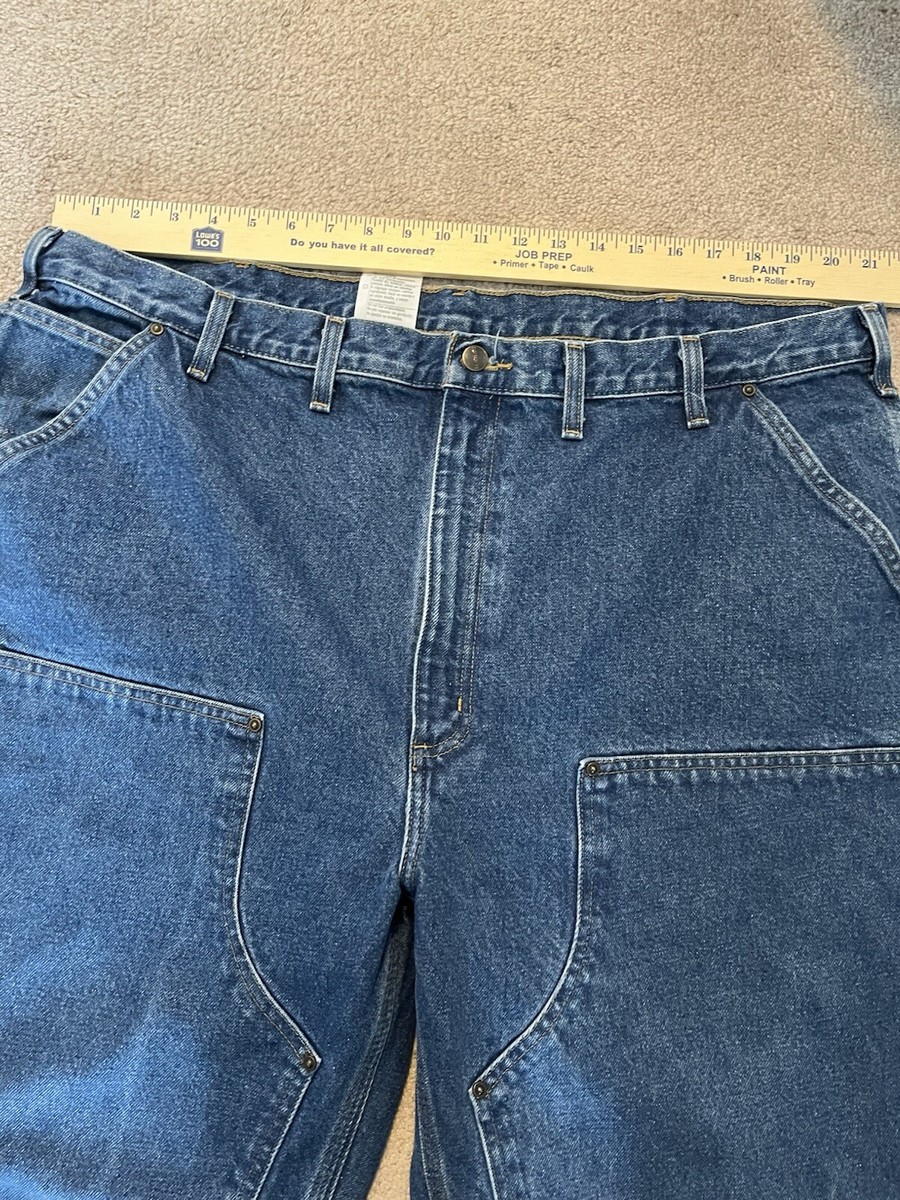 Carhartt B73 DST Double Knee Dungaree Fit Denim Work Pants Men's