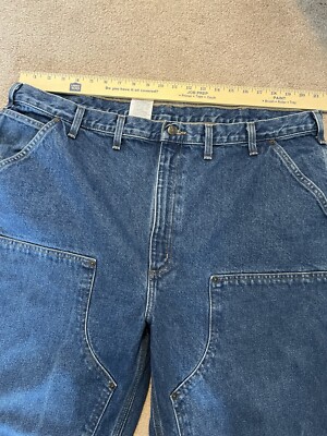 Carhartt B73 DST Double Knee Dungaree Fit Denim Work Pants Men's