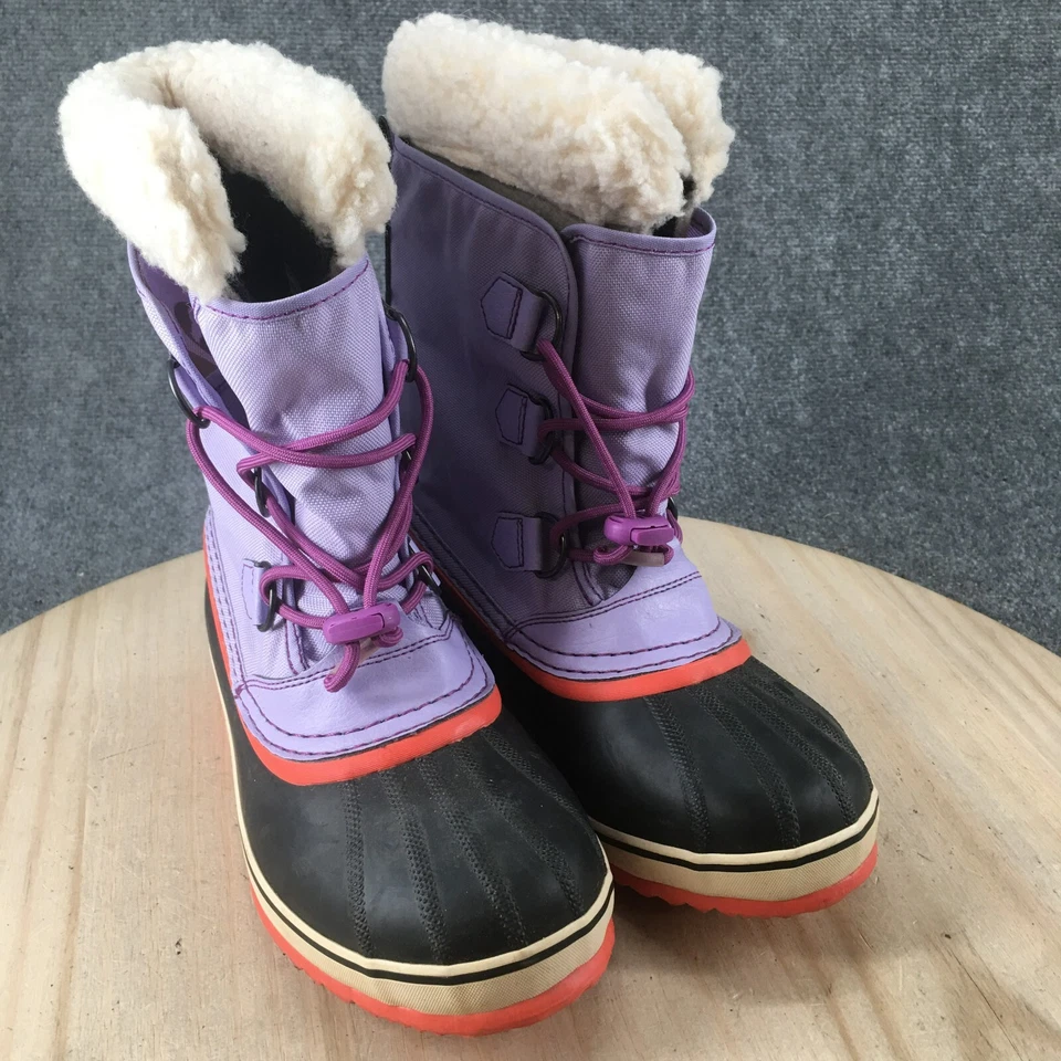 Sorel Waterproof Snow Boots Youth 6 Yoot Pac Purple Faux Fur NO INSOLES - Image 3 of 4