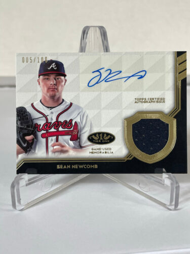 Sean Newcomb 2018 Topps Tier One Autograph Jersey Relic /100 Atlanta Braves - Picture 1 of 1