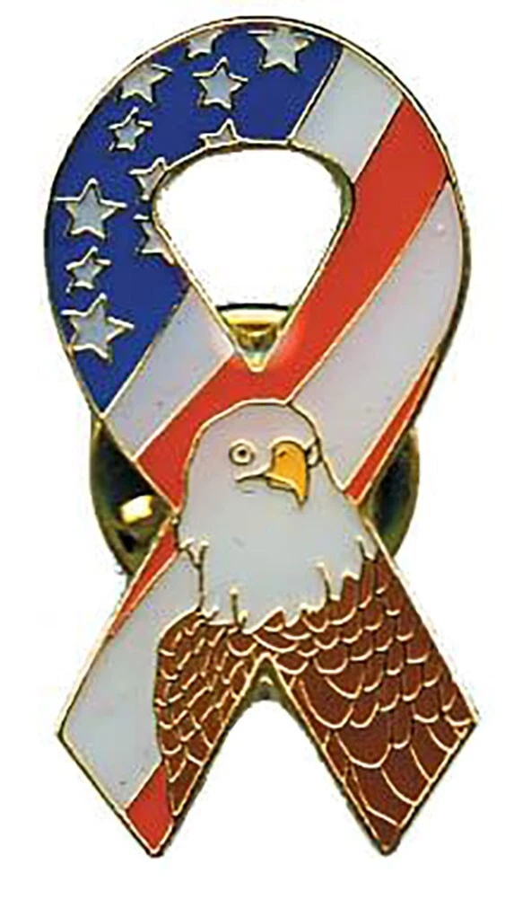 Pack of 24 Bald Eagle And USA Flag Ribbon Motorcycle Hat Cap Lapel Pin HP4953