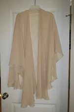 OS ❤️ JESSICA SIMPSON ❤️ TOP SHRUG SHAMPAIN SUMMER BLOUSE HUGE BEIGE ❤️ VEST