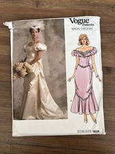 Vogue Bridal Pattern 1828 Original Wedding Gown Bride Dress 14 Designer Uncut