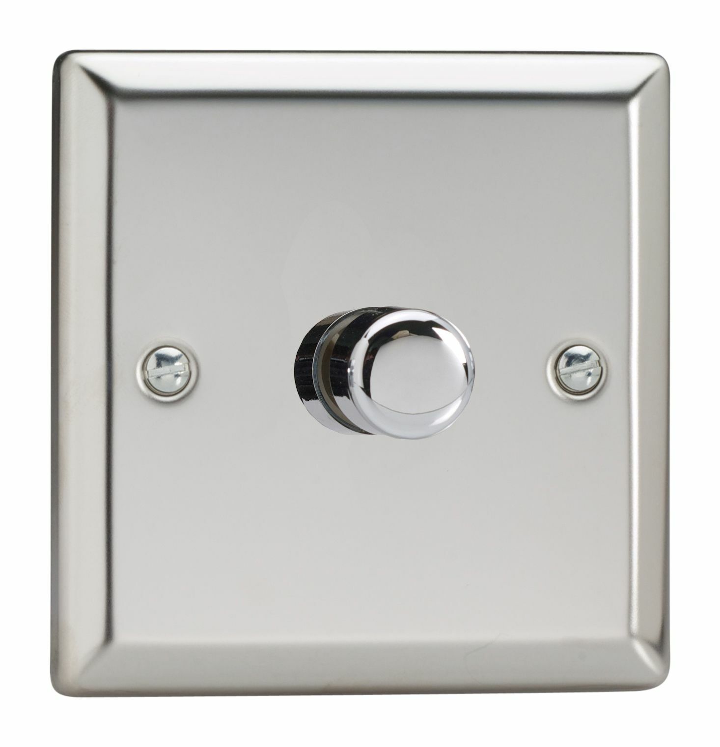 Varilight HC3 Mirror Chrome 1 Gang 2W Push-On/Off Dimmer Switch 60-400W V-Dim
