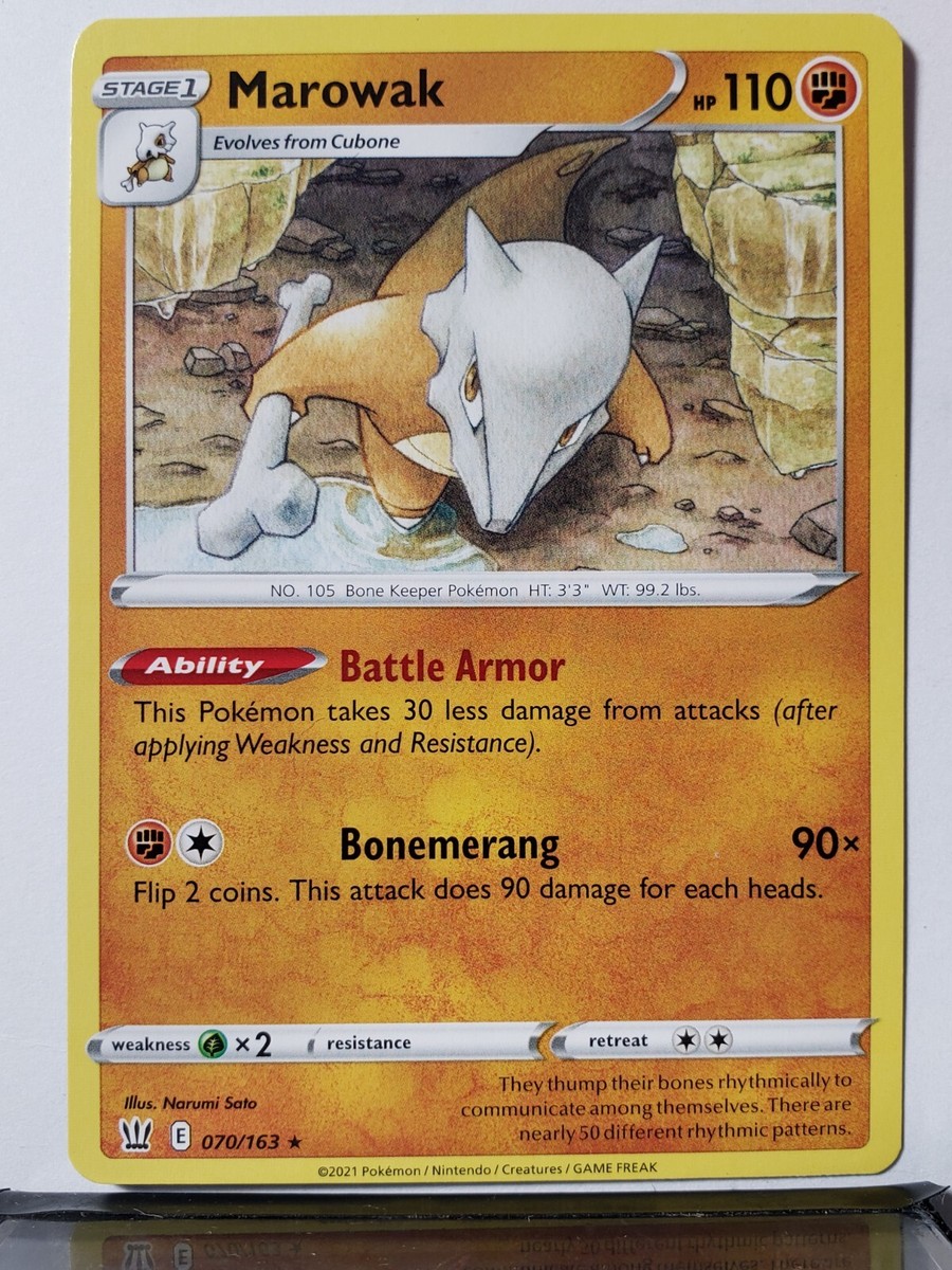 Marowak 070/163 NM - RARE Battle Styles Pokemon Card - Narumi Sato