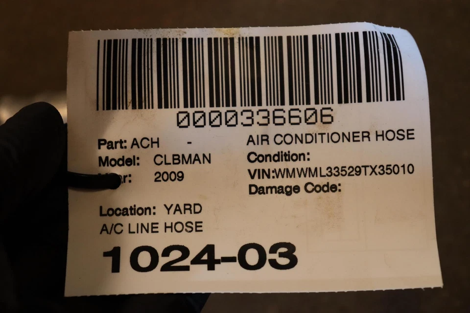 MINI COOPER CLUBMAN R55 2009-2012 ESCOTILLA AIRE ACONDICIONADO MANGUERA DE SUCCIÓN OEM Foto 4 de 4