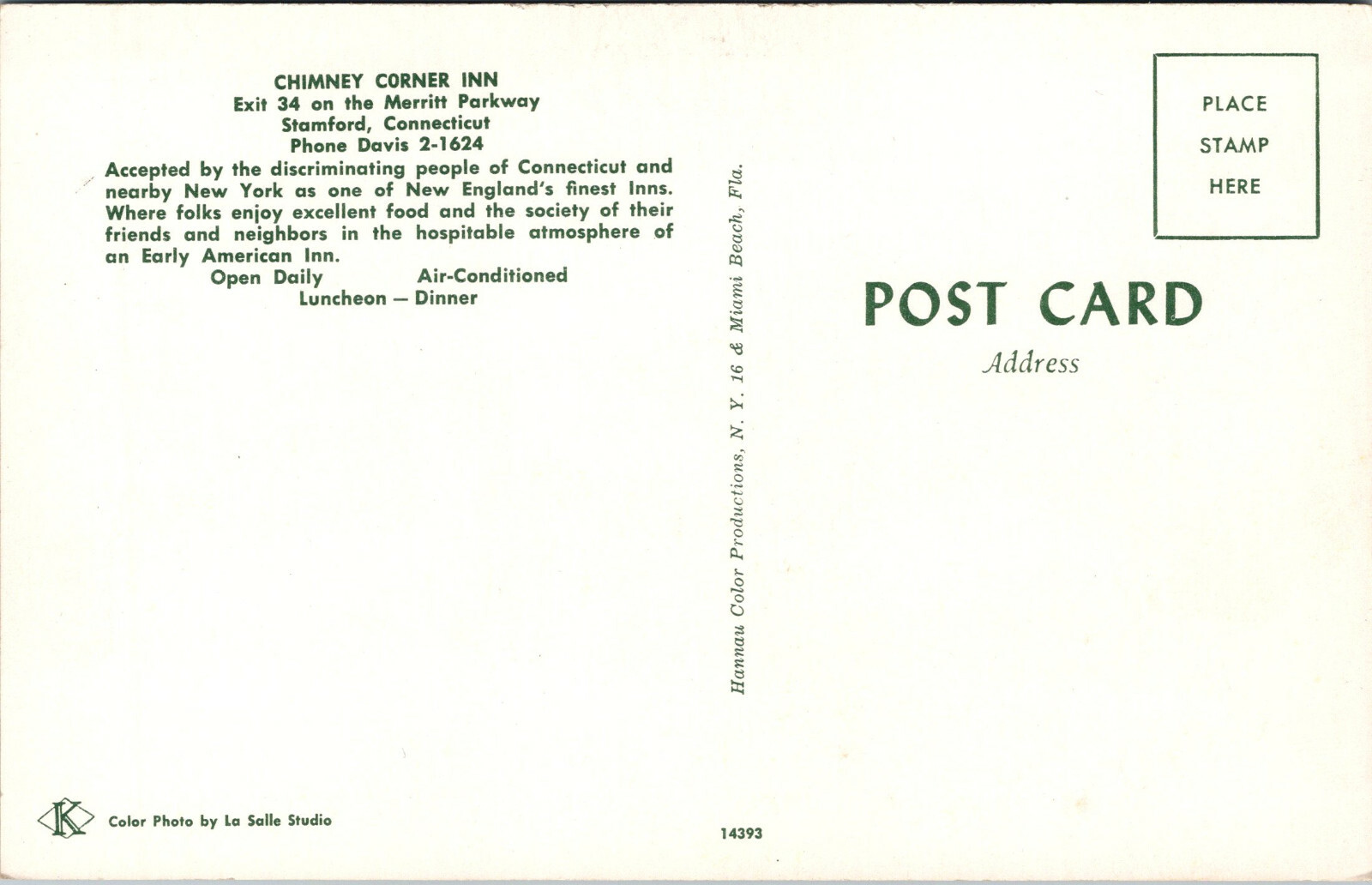 Vtg 1950s Chimney Corner Inn Stamford Connecticut CT Postcard eBay